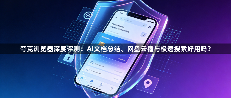 夸克浏览器深度评测:AI文档总结、网盘云播与极速搜索好用吗?1