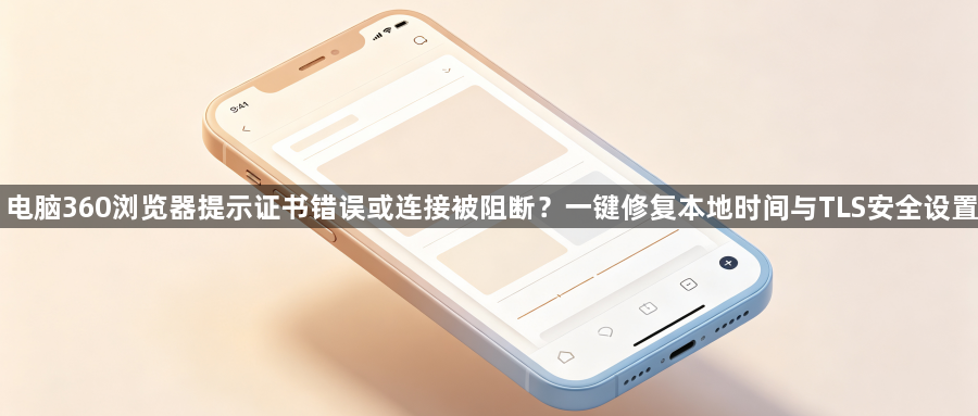 电脑360浏览器提示证书错误或连接被阻断？一键修复本地时间与TLS安全设置1