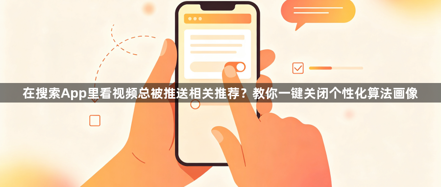 在搜索App里看视频总被推送相关推荐？教你一键关闭个性化算法画像1